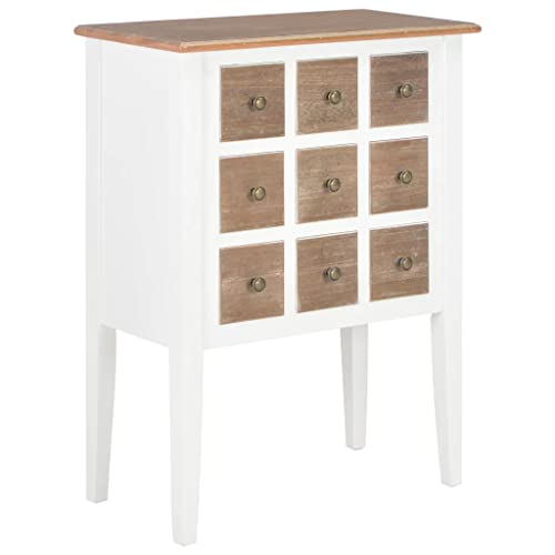 SHERAF Sideboard im französischen Stil – eleganter weißer Massivholzschrank – geräumiger Stauraum mit 9 Schubladen – ideal für Wohnzimmer, Schlafzimmer oder Büro Lofty Ambition von SHERAF