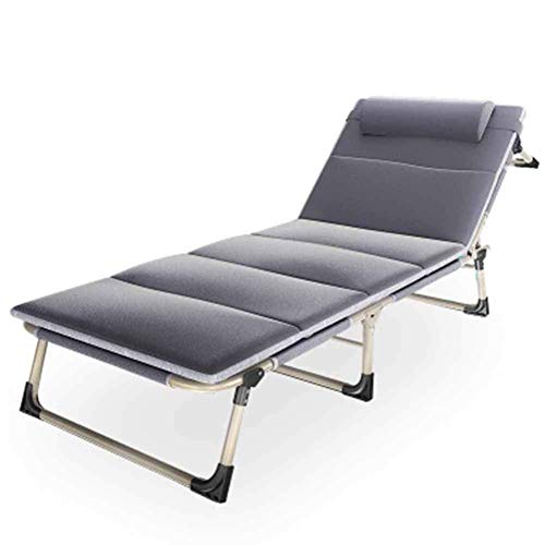 Terrassen-Loungesessel, Chaiselongue, verstellbare Liegepositionen, Stahlrahmen, 600D Oxford, faltbares Campingbett mit abnehmbarem Kissen für Camping, Pool, Strand, trägt 136 kg Lofty Ambition von SHERAF