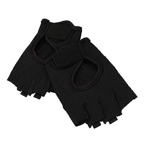 SHERCHPRY 1 Paar Halbfinger-Handschuhe Handschuhe Zum Reiten rutschfeste Handschuhe Mountainbike-Handschuhe Fahrradhandschuh Halbfingerhandschuhe Praktische Campinghandschuhe Black Nylon von SHERCHPRY