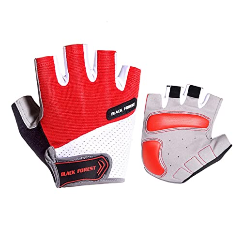 SHERCHPRY 1 Paar halbe Finger Kurze Handschuhe kalt Schnee Skihandschuhe Fahrhandschuhe Griff fitnesshandschuhe Fitness Gloves Playsuit Unisex Fahrradhandschuhe atmungsaktive Handschuhe rot von SHERCHPRY