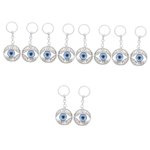 SHERCHPRY 10 STK Schlüsselanhänger Autozubehör Mit Bösem Blick Blaue Augenanhänger Schlüsseletui Blaue Blaue Geldbörse Evil Eye Anhänger Taschenanhänger Bling Dekor Legierung Blue von SHERCHPRY