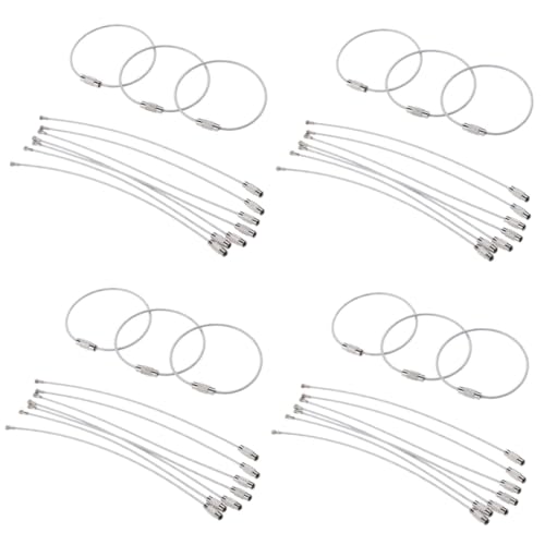 SHERCHPRY 100 STK Reisender Ring Schlüsselanhänger schwere Ausführung Draht-Schlüsselanhänger-Kabel edelstahlringe drahtring schlüsselringe Drahtschlaufen für Gepäckanhänger Tags-Schleifen von SHERCHPRY