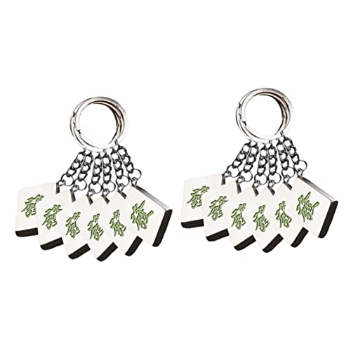 SHERCHPRY 12 STK Anhänger aus Edelstahl Schlüsselanhänger Mahjong Keyring Automobilgeschenke für Männer Auto für männer Schlüsselringe Schlüsselbund kreative Schlüsseldekoration von SHERCHPRY