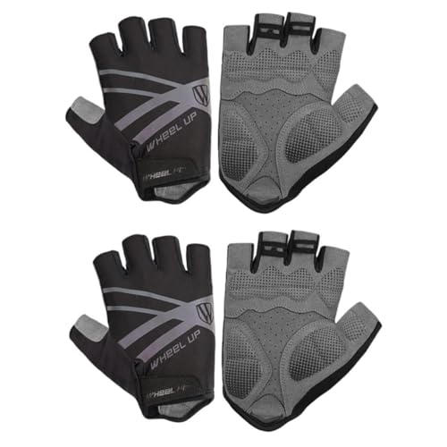 SHERCHPRY 2 Paar Halbfinger-Handschuhe fitnesshandschuhe Fitness Gloves Workout Gloves reflektierend Frauen Griff rutschfeste Fahrradhandschuhe atmungsaktive sporthandschuhe gestreiftes Tuch von SHERCHPRY