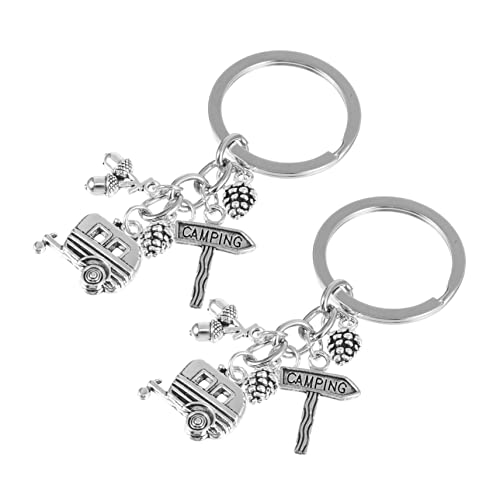 SHERCHPRY 2St Ruhestand Schlüsselanhänger Outdoor-Schlüsselanhänger Campinganhänger Schlüssel anhänger spriegel Pendant Schlüsselringe Schlüsselbund Camping Schlüsselanhänger Metall Material von SHERCHPRY