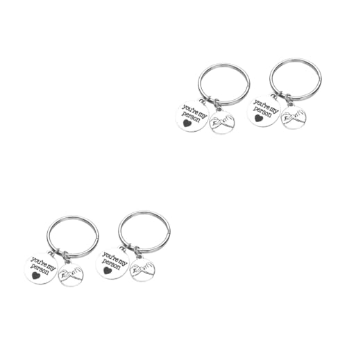 SHERCHPRY 4 Stück Metall Taschenanhänger Kreativer Paar Schlüsselanhänger Metall Schlüsselanhänger Paare Schlüsselanhänger Metall Paar Schlüsselanhänger von SHERCHPRY