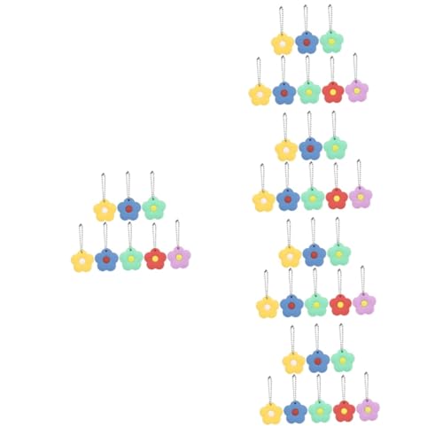 SHERCHPRY 40 STK Schlüsselanhänger Mit Blütenblatt Hausschlüsselabdeckungen Topper Für Schlüsseletiketten Schlüsselanhänger in Blumenform Cartoon-schlüsselanhänger Seidenschlüssel Kieselgel von SHERCHPRY