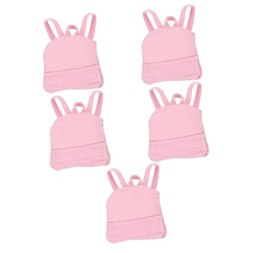SHERCHPRY 5St Puppenrucksack Rucksack für Puppen Mini Backpack Mini-Rucksack minirucksacke Rucksack für Babypuppen Puppenschultaschen Zubehör für 18-Zoll-Puppen Tasche für Stoff Rosa von SHERCHPRY
