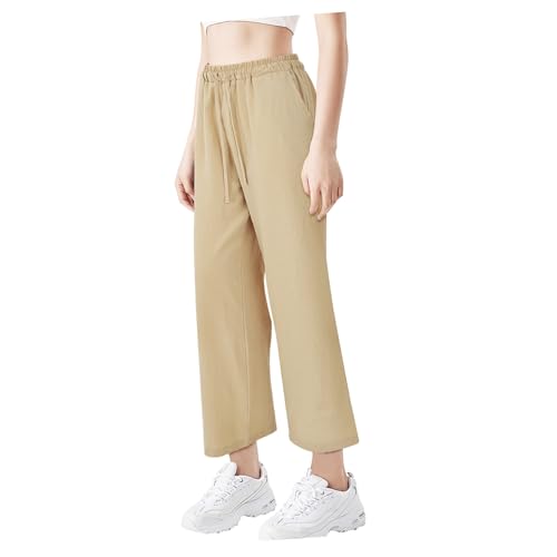 SHERCHPRY Lässige Locker Sitzende Cargohose Joggerhose Damen Jogginghose Freizeithose Mit Weitem Bein Mit Geradem Bein Für Damen Hosen Mit Kordelzug Polyester (polyesterfaser) von SHERCHPRY