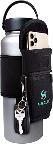 Gym Wasserflasche Tasche – 510-1134 ml Wasserflaschenhalter für Laufen, Walking, Workout – Handy, Zubehörtaschen – Schlüsselhalter – Handheld Sport Wasserflasche Caddy, Hydro Flask Carrier Sleeve Gym Wasserflasche Tasche – 510-1134 ml Wasserflaschenhalter für Laufen, Walking, Workout – Handy, Zubehörtaschen – Schlüsselhalter – Handheld Sport Wasserflasche Caddy, Hydro Flask Carrier Sleeve von SHERLIX