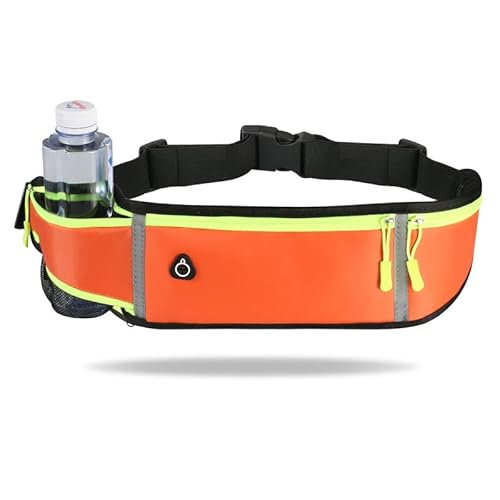 Orange laufgürtel, Gürteltasche wasserdichte Sport Bauchtasche, Laufgürtel mit wasserdichtem, Fitnessgürtel mit Verstellbarem Gummiband, für Jogging Laufen und Andere Outdoor-Aktivitäten Damen/Herren von SHFYFHS