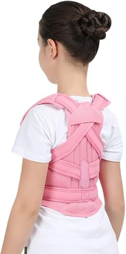 Haltungskorrekturorthese für Kinder und Teenager, verstellbare, bequeme, weiche Haltungsorthese zur Linderung von Schmerzen im Nacken- und Schulterbereich, bei Buckel, Rückenhaltung, Pink-Small, Pink- von SHGDAIO