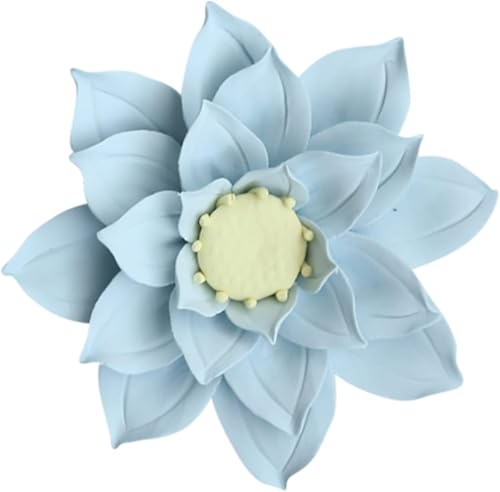 SHGDAIO Keramik-Wandblume, Keramik-Blumenskulptur, handgefertigte Keramik-Blaulotus-Magnolienblume, Wanddekoration, künstliche Skulptur, 3D-Wandbehang, Ornament, Kunst, Hochzeitsgeschenk, 15 cm von SHGDAIO