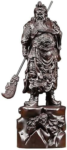 SHGDAIO Künstliche Figur, Statue, Holzschnitzerei, Guan Gong-Ornamente, Massivholzstatue von Buddha, Wohnzimmerdekoration, Guan Er, Meistergott, Kunsthandwerk, Schreibtischdekoration (80 cm) von SHGDAIO