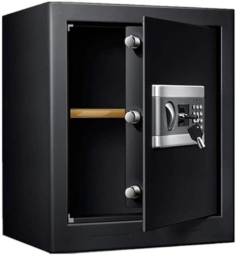 SHGDAIO Passwort-Schließfach, Safes Passwort-Geldkassette mit Schloss, 45 cm hoher Safe, integrierte Beleuchtung, Doppelalarm, Mini-Schlüsselsafe für den Haushalt ganz aus Stahl – Farbe: Schwarz von SHGDAIO