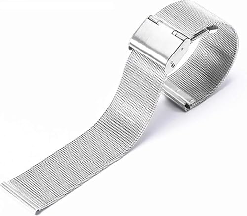 SHGDAIO Uhrenarmbänder, 3 Farben, Edelstahlarmband, Armbanduhren-Mesh-Ersatzband, 18 20 22 24 mm (Farbe: Silber, Größe: 20 mm) von SHGDAIO