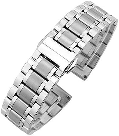 SHGDAIO Uhrenarmband, 18–24 mm Metallarmband, modisches silbernes Edelstahl-Luxusarmband, Armbandzubehör (Bandfarbe: Silber, Bandbreite: 21 mm) von SHGDAIO