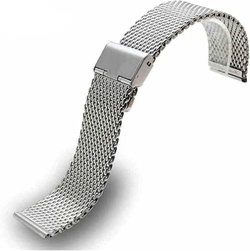 SHGDAIO Uhrenarmband Edelstahl-Uhrennetzarmband Dicker Draht Hängeschnalle 1,0 Draht 18 20 22 24 mm Uhrenarmband von SHGDAIO