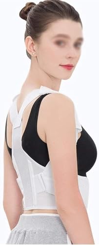 SHGDAIO Verstellbarer Gürtel zur Korrektur der Rückenhaltung für Männer und Frauen, Korsett, Body Shaper, Anti-Buckel-Gurt, Sitzhaltungsunterstützung, Rückenschmerz-Orthesengürtel (weiß X) von SHGDAIO