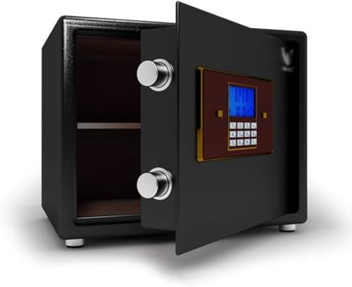 strongbox Sicherheitssafe, Safeschrank-Safes, elektronischer Passwort-Safe, komplett aus Stahl, diebstahlsicher, multifunktionaler kleiner doppelschichtiger Schließfachschrank für Büro- und Heimwandsa von SHGDAIO