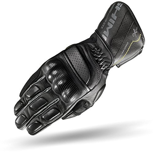 Shima STX MEN Herren Motorradhandschuhe PORON XRD Sport Sommer Leder ( S-4XL, Schwarz ), M von SHIMA