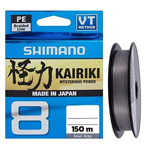 Line Kairiki 8, 150 m, 0,16 mm, 10,3 kg, Stahlgrau von SHIMANO