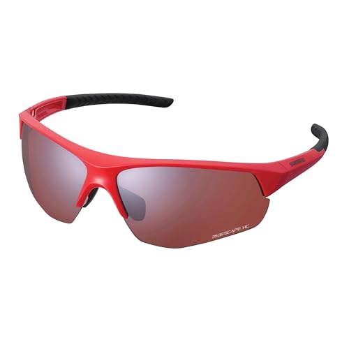 SHIMANO Twinspark Brille, rot, RideScape High Contrast Lens von SHIMANO