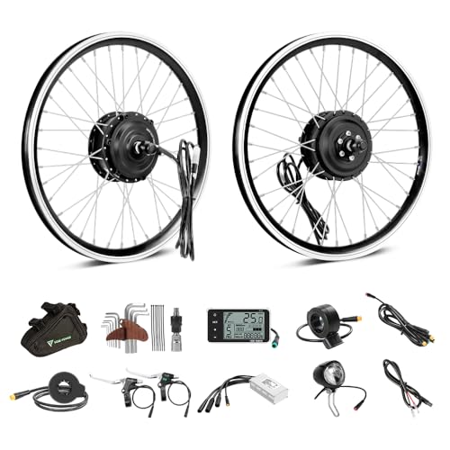 SHIMOST 20 Zoll E-Bike Umbausatz Conversion Kit 36V250W Frontmotor für Vorderrad mit Scheinwerfer, Controller, LCD, PAS Sensor, Daumengas von SHIMOST