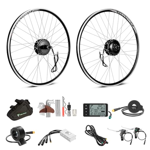 SHIMOST 28 Zoll 700C E-Bike Umbausatz Conversion Kit 350W Schwarz Heckmotor für Fahrrad Hinterrad Kassette Steckkranz mit Controller, LCD, PAS Sensor, Daumengas von SHIMOST