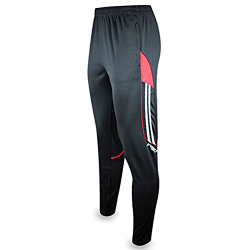 SHINESTONE Herren Sportler-Sweatpants Sporthose Jogger Training Track Fitness Casual Pants mit Reißverschlusstaschen und Knöchel-Reißverschluss für Outdoor und Multi-Sport(6600-Schwarz/Rot, S) von SHINESTONE