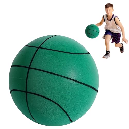 SHINROAD Silent Basketball Kinder, Lautloser Basketball Mute Ball, Lautlose Basketball, Lautloser Basketball für Zuhause Geeignet für Verschiedene Indoor-Aktivitäten für Kinder (Grün, 21cm) von SHINROAD