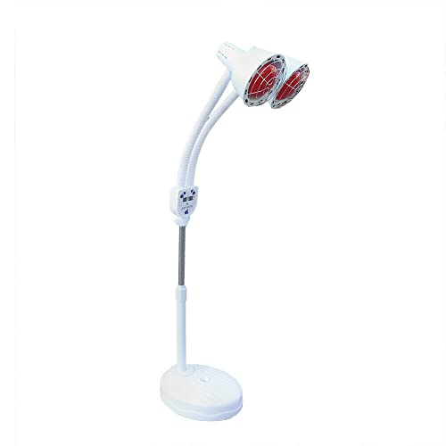 SHIOUCY Doppelkopf 275W Infrarot Lampe 360° drehbar Infrarotlampe Strahler Stand Wärmelampe Therapie Massage Zwei Leuchten Mit Fernbedienung von SHIOUCY