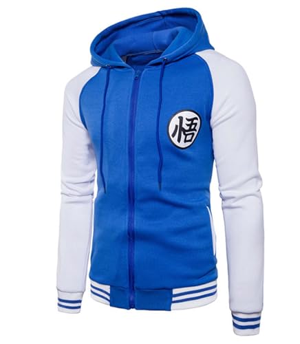 SHIYUNC Männer Anime Hoodie Shirts Kordelzug Pullover Langarm Sweatshirt Teen Casual Zurück zur Schule Outfit Sweatshirts Zip Jacke Oversized,M,C von SHIYUNC