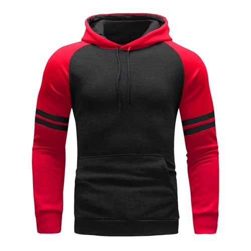 SHIYUNC Männer Pullover Shirts Kordelzug Paar Hoodie Herbst Winter Langarm Sweatshirt Teen Casual Zurück zur Schule Outfit Sweatshirts Oversized,L,Red von SHIYUNC