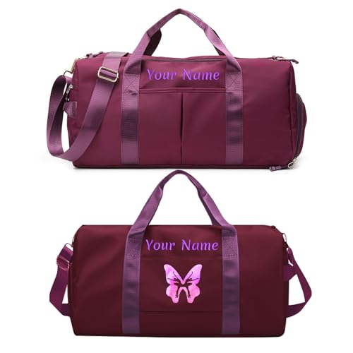Personalisierte Gepäcktasche mit Foto-Namenstext, individuelle Reisetasche mit Nass- und Trockentaschen und Schuhfach, individuelle Tanz-Sporttasche Personalisierte Gepäcktasche mit Foto-Namenstext, individuelle Reisetasche mit Nass- und Trockentaschen und Schuhfach, individuelle Tanz-Sporttasche von SHKINETARRY