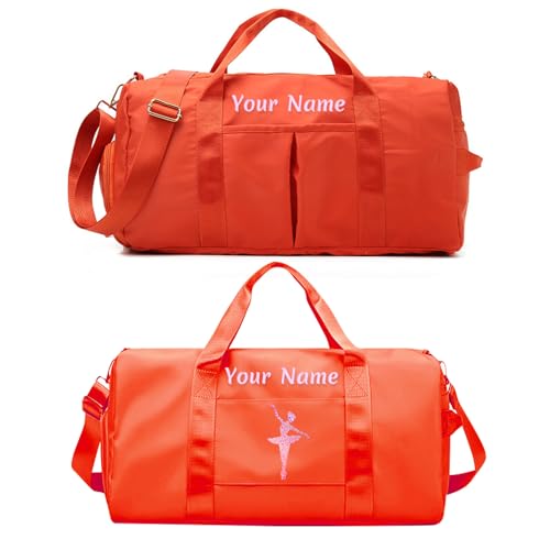 Personalisierte Gepäcktasche mit Foto-Namenstext, individuelle Reisetasche mit Nass- und Trockentaschen und Schuhfach, individuelle Tanz-Sporttasche von SHKINETARRY