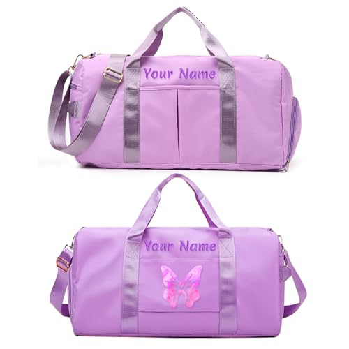Personalisierte Gepäcktasche mit Foto-Namenstext, individuelle Reisetasche mit Nass- und Trockentaschen und Schuhfach, individuelle Tanz-Sporttasche Personalisierte Gepäcktasche mit Foto-Namenstext, individuelle Reisetasche mit Nass- und Trockentaschen und Schuhfach, individuelle Tanz-Sporttasche von SHKINETARRY