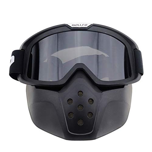 SHOOYIO Motorradbrille Gesichtsmaske Abnehmbare Motocross Brille Zum Reiten Schneemobilfahren Skifahren Schneemobilfahren von SHOOYIO