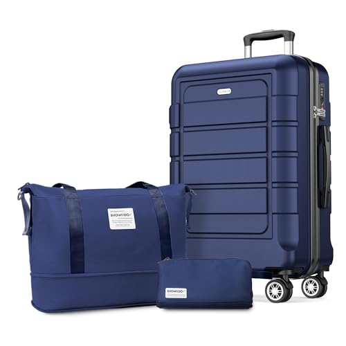SHOWKOO Koffer Groß Hartschale Leicht ABS+PC Erweiterbar Reisekoffer Haltbar Handgepäck Sets 4 Rollen TSA-Schloss mit 1 Reisetasche und 1 Kulturtasche, XL -Blau SHOWKOO Koffer Groß Hartschale Leicht ABS+PC Erweiterbar Reisekoffer Haltbar Handgepäck Sets 4 Rollen TSA-Schloss mit 1 Reisetasche und 1 Kulturtasche, XL -Blau von SHOWKOO