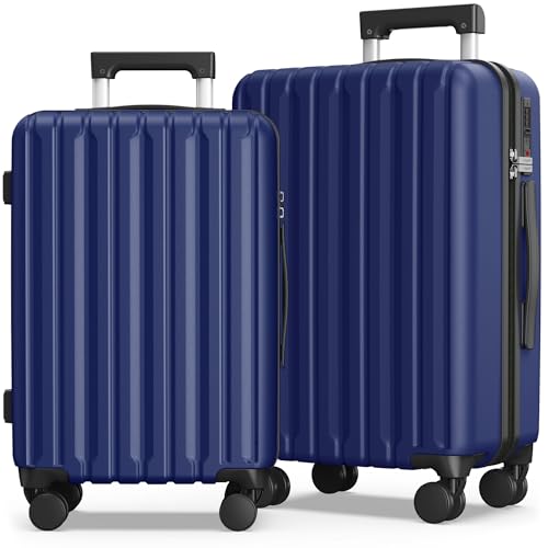 SHOWKOO Kofferset 2 Teilig Hartschale 65cm+75cm Erweiterbar Ultraleicht Polycarbonat Haltbar Reisekoffer Trolley Handgepäck Sets mit TSA Schloss und 4 Rollen, L und XL -Dunkel Blau SHOWKOO Kofferset 2 Teilig Hartschale 65cm+75cm Erweiterbar Ultraleicht Polycarbonat Haltbar Reisekoffer Trolley Handgepäck Sets mit TSA Schloss und 4 Rollen, L und XL -Dunkel Blau von SHOWKOO