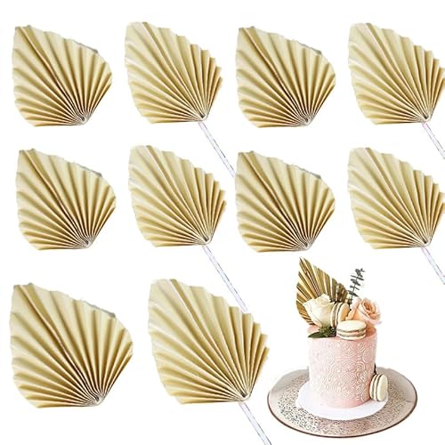 SHTGOI Boho Tortenaufsatz Palmblatt Fächer Tortendeko Papierfächer Palmfächer Deko Kuchendekoration Cake Topper Papier für Tortenaufsatz, Hochzeit, Basteln, Geburtstag, Babyparty von SHTGOI