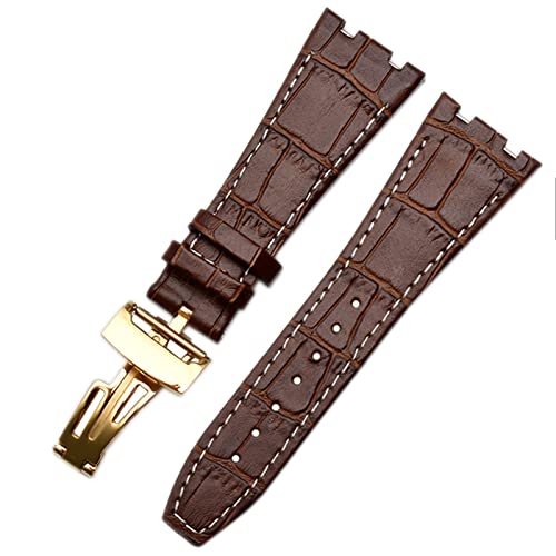 Für AP 15400-Armbänder. 26-mm-Armband. Handgefertigtes Echtleder-Uhrenarmband mit Faltschließe aus Stahl von SHZZHS