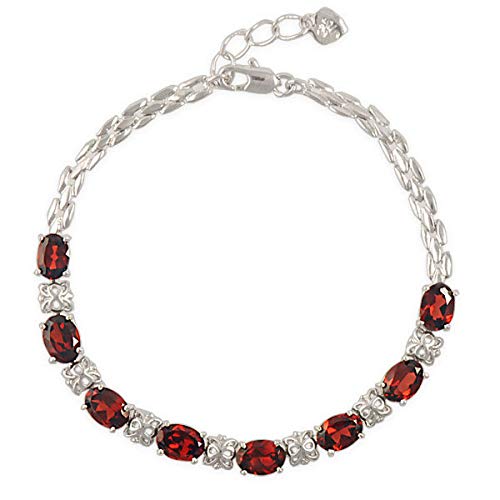 Natürlicher Granat Damen 925 Silber Armband Armreif Natürlicher Granat Damen 925 Silber Armband Armreif von SHZZHS