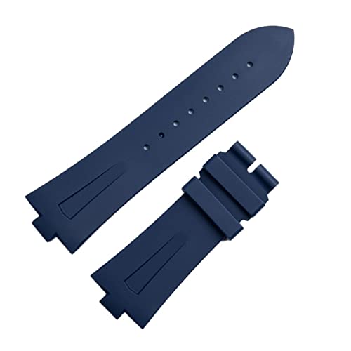 SHZZHS 25 mm * 8 mm Gummi-Silikon-Armband für Vacheron Constantin Overseas Watch Bnad Schwarz Blau Wasserdichtes Sportarmband von SHZZHS