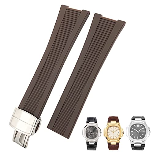 SHZZHS 25 mm Kerbenform Gummi Silikon Uhrenarmband wasserdichte Uhrenarmbänder für PATEK Philippe Nautilus Herrenarmband von SHZZHS