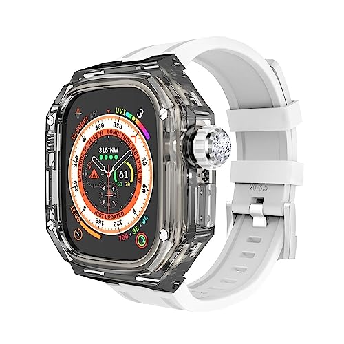 SHZZHS 49 mm transparentes Uhrengehäuse, für Ultra 8 49 mm Modifikationskit, Silikon-Uhrenarmband-Gehäuse-Mod-Kit von SHZZHS