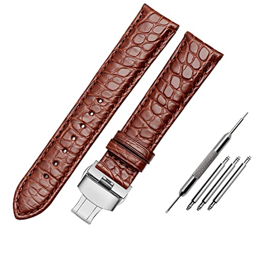 SHZZHS Doppelseitiges Krokodillederarmband für Jede Marke. Armbanduhrenarmbänder 18 mm, 19 mm, 20 mm, 21 mm, 22 mm für Herrenarmband von SHZZHS