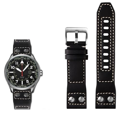 SHZZHS Echtes Leder Armband Uhr Strap für Citizen BX1010-02E/11L Serie Uhr Band 22mm Schwarz Braun Herren Uhr Zubehör von SHZZHS