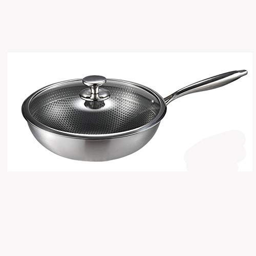 SHZZHS Edelstahl-Premium-Kratzerfleischpfanne, Bratpfanne, Pan Pan Fried Steak Pot Electromagnetic, B, B. von SHZZHS