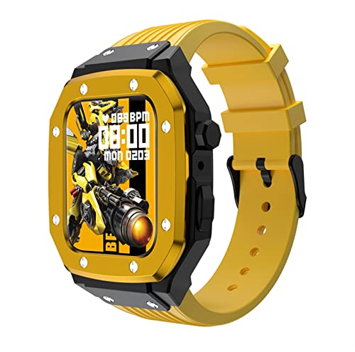 SHZZHS Für Band Fall 7 6 5 4 SE Silikon Strap Metall Rahmen Zubehör Für Iwatch Serie 42MM 44MM 45MM Modifikation Mod Kit von SHZZHS